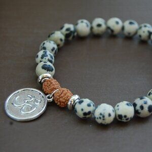 Om Bracelet,Yoga Bracelet,Gemstone Beaded Bracelet